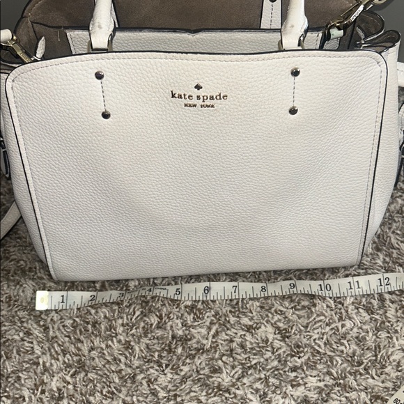 kate spade white pebbled leather satchel handbag - Picture 6 of 7